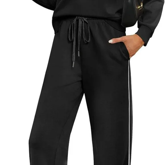 Women 2 Piece Lounge Sets Sweatsuit Fall Outfits Matching Wide Leg pants Set Tra